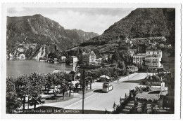 LUGANO Paradiso: Strassenbahn, Monte Generoso, Foto-AK ~1945 - Lugano