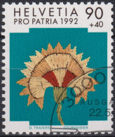 1992 Schweiz Pro Patria, Volkskunst, Seidenstikerei, ⵙ Zum:CH B238, Mi:CH 1473, Yt: CH 1402 - Gebraucht