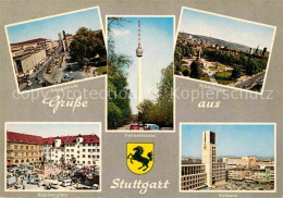 72697539 Stuttgart Koenigstrasse Schlossplatz Schillerplatz Rathaus Fernsehturm  - Stuttgart