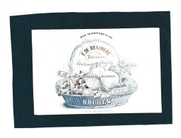BRUGGE /BRUGES  - Carte De Visite Porcelaine - Pâtissier, Confiseur, Glacier F. DE BRAUWERE   +/- 1840...50 - (Mi 13) - Visiting Cards