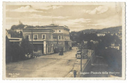 LUGANO: Bahnhof Mit Strassenbahn, Foto-AK ~1930 - Lugano