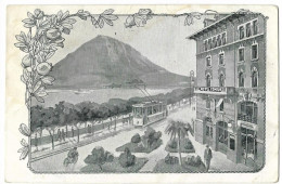 LUGANO: Hotel Condor Mit Strassenbahn ~1910 - Lugano