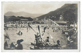 LUGANO: Bagno-Spiaggia, Belebte Foto-AK ~1930 - Lugano