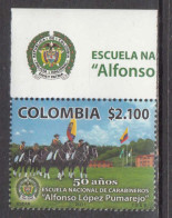 2011 Colombia Carabiniers Horses School Complete Set Of 1 MNH - Colombia