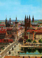 72696754 Wuerzburg Blick Auf Alte Mainbruecke Mit Rathaus Dom Und Neumuenster Wu - Würzburg