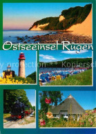 72696745 Insel Ruegen Strand Kueste Leuchtturm Inselbahn Dampflokomotive Bergen - Autres & Non Classés