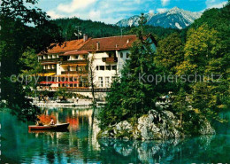 72696455 Grainau Hotel Am Badersee Bootfahren Zugspitze Wettersteingebirge Grain - Autres & Non Classés