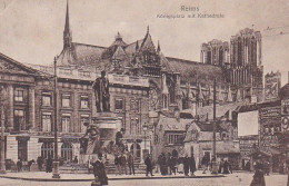 AK Reims - Königsplatz Mit Kathedrale - Feldpost I.-R. 158 - 1916  (69428) - Reims