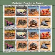 Burundi 2023,Anphibius, Frogs, Turtrle, Snake, Crocodile, Sheetlet - Nuevos