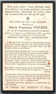 Bidprentje Deurne - Pintjens Maria Francisca (1924-1936) - Devotieprenten