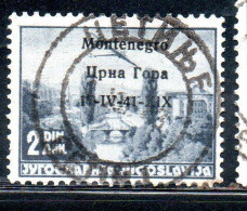 MONTENEGRO 1941 POSTA AEREA AIR MAIL SOPRASTAMPATO OVERPRINTED 2.50d USATO USED OBLITERE' - Montenegro