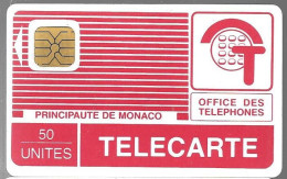 CARTE²°-PUBLIC-MONACO-PYJAMA-50U-MP1-So1-04/87-V°N°0285 Env--4500Ex-Reste 25U-TBE - Monace