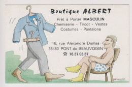 Carte De Visite Boutique Albert ,Pont De Beauvoisin.38480. - Cartes De Visite