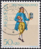1990 Schweiz Pro Patria, Ausrufbilder, Uhrenhändler, ⵙ Zum:CH B228, Mi:CH 1418, Yt: CH 1344 - Used Stamps