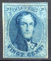 [* SUP] N° 11, 20c Bleu, Belles Marges Et Voisin - Grande Fraîcheur - Cote: 1500€ - 1858-1862 Médaillons (9/12)