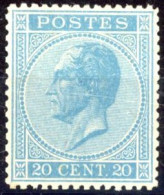 [** SUP] N° 18, 20c Bleu, Centrage Et Dentelure Parfait- Fraîcheur Postale. Rare Et LUXE - Cote: 8150€ - 1865-1866 Linksprofil