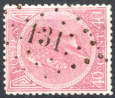 [O SUP] N° 20, Obl Concours 'LP131' Florenville - Coba +50 € - 1865-1866 Profile Left