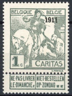 [** SUP] N° 92, 1c(+1c) Gris, Une Bonne Valeur - Fraîcheur Postale - Cote: 155€ - 1910-1911 Caritas