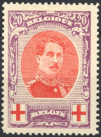 [* SUP] N° 134A, Albert I (dent 12) - Légère Trace - Cote: 60€ - 1914-1915 Red Cross