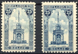 [** SUP] N° 164+164a, 25c Bleu - Les 2 Nuances - Cote: 27.5€ - Unused Stamps