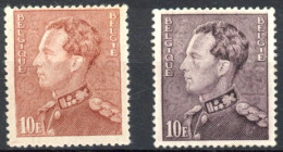Delcampe - [** SUP] N° 434A/34B, 10F Brun, Les 2 Nuances - Fraîcheur Postale - Cote: 260€ - 1936-1951 Poortman