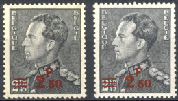 [** SUP] N° 478+478a, 2,45F Gris, Les 2 Nuances - Fraîcheur Postale - Cote: 70€ - 1936-1951 Poortman