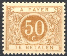 [** SUP] TX8, 50c Ocre-brun, Excellent Centrage - Fraîcheur Postale - Cote: 225€ - Timbres