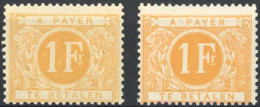 [** SUP] TX11+11a, 1F Jaune, Les 2 Nuances - Fraîcheur Postale - Cote: 111€ - Briefmarken