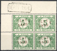 [** SUP] TX26B, 5c Vert En Bloc De 4, Cdf Et 'DEPOT 1920' - Fraîcheur Postale - Cote: 140€ - Briefmarken