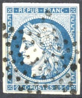 [O SUP] N° 4, 25c Bleu,  Belles Grandes Marges - Jolie Obl étoile. LUXE - Cote: 65€ - 1849-1850 Cérès