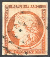 [O SUP] N° 5l, 40c Orange Pâle, Belles Marges. Signé Brun- Très Frais - Cote: 500€ - 1849-1850 Cérès