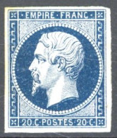 [* SUP] N° 14Ab, 20c Bleu Foncé (type 1), Belles Marges - Infime Trace. LUXE - Cote: 600€ - 1853-1860 Napoléon III