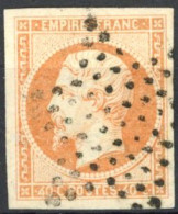[O SUP] N° 16, 40c Orange, Grandes Marges - TB Obl Centrale étoile - 1853-1860 Napoleon III