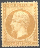 [(*) SUP] N° 21, 10c Bistre, Signé Brun, TB Centrage - Très Frais - Cote: 400€ - 1862 Napoléon III
