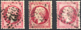 [O SUP] N° 24+24a+24c, 80c Rose - Lot De 3 Nuances - Cote: 225€ - 1862 Napoleon III