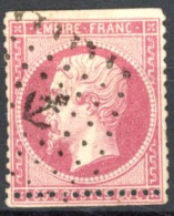 [O TB] N° 24, Piquage à Cheval - TB Obl Centrale 'Ancre' - Cote: 70€ - 1862 Napoléon III.