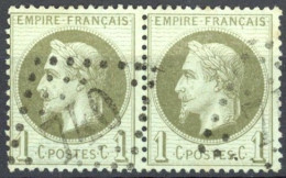 [O SUP] N° 25, Superbe Paire - TB Obl 'GC740' Carpentras - Cote: 60€ - 1863-1870 Napoleon III With Laurels
