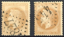 [O SUP] N° 28A+28Ac, Type I - Les 2 Nuances - Cote: 50€ - 1863-1870 Napoleone III Con Gli Allori