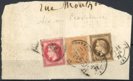 [O SUP] N° 30/32 Sur Fragment - Superbe Obl Càd 'Aix En Provence' - Cote: 80€ - 1863-1870 Napoléon III. Laure