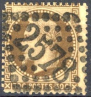 [O SUP] N° 30, Petit Format - Superbe Obl Centrale 'GC2578' Mulhouse - 1863-1870 Napoleone III Con Gli Allori