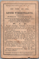 Bidprentje Eernegem - Vierstraete Louis (1837-1893) - Images Religieuses