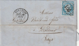 Lettre De Besançon à Gérardmer LAC - 1849-1876: Classic Period