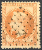 [O SUP] N° 31, 40c Orange - TB Obl Centrale 'Ancre' - Cote: 25€ - 1863-1870 Napoleon III Gelauwerd
