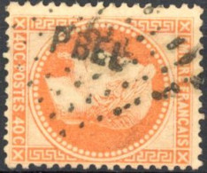 [O SUP] N° 31, 40c Orange - TB Obl Centrale 'PBEL' - 1863-1870 Napoleone III Con Gli Allori