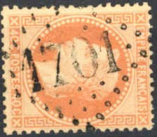 [O SUP] N° 31, 40c Orange - TB Obl Centrale 'GC1701' Grandrieu - 1863-1870 Napoleon III Gelauwerd