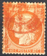 [O SUP] N° 38, 40c Orange - TB Obl Càd Rouge Des Imprimés - Cote: 60€ - 1870 Assedio Di Parigi