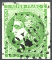 [O SUP] N° 42B, 5c Vert-jaune (report 2), Belles Marges - TB Obl Centrale 'GC3492' St Amans Soult - Cote: 220€ - 1870 Uitgave Van Bordeaux