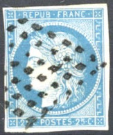 [O SUP] N° 45A, 20c Bleu (type II - Report 1), Bien Margé - Superbe Obl Losange - Cote: 130€ - 1870 Uitgave Van Bordeaux