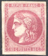 [* SUP] N° 49a, 80c Rose Clair, Belles Marges - Signé Brun - Cote: 725€ - 1870 Ausgabe Bordeaux