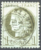 [O SUP] N° 50b, 1c Vert-olive Avec Trait Inférieur Du Cadre Brisé - Cote: 75€ - 1871-1875 Ceres